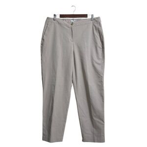 J. Jill High Rise Straight Tapered Leg Ankle Length Trousers In Tan Sz 18